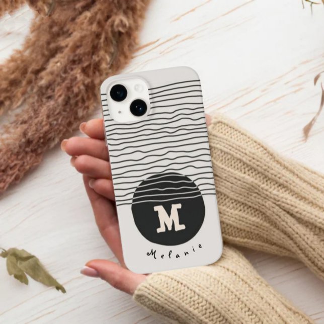 Funda De Case-Mate Para iPhone Abstract aesthetic minimal Monogram Modern  (Subido por el creador)