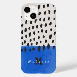 Funda Para iPhone 14 De Case-Mate Abstract art minimal Monogram retro blue