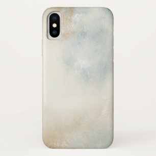 Funda Para iPhone X Abstract Blue Cream Gold Art