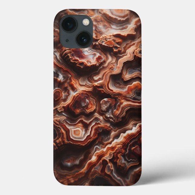 Funda De Case-Mate Para iPhone Abstract Fiery Agate Layered Phone Case - Earthy (Reverso)