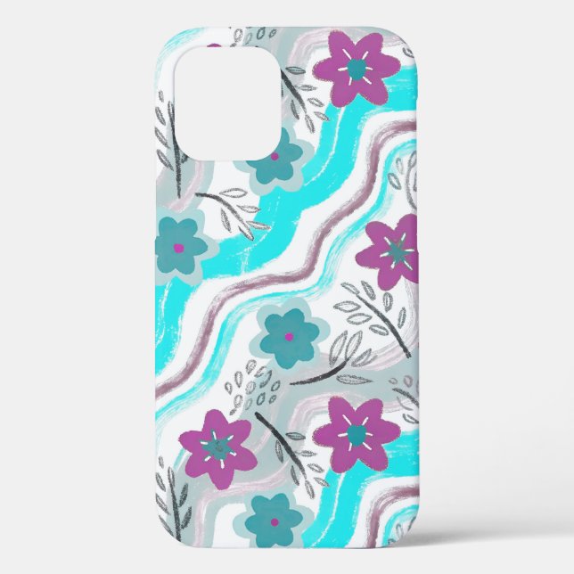 Funda De Case-Mate Para iPhone Abstract Floral Retro Swirls (Reverso )