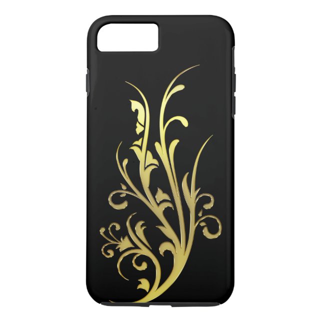 Funda De Case-Mate Para iPhone Abstract Luxury Faux Gold Flower (Reverso)