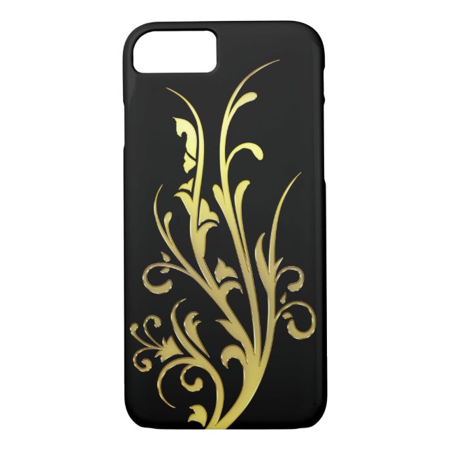 Funda De Case-Mate Para iPhone Abstract Luxury Faux Gold Flower (Reverso)
