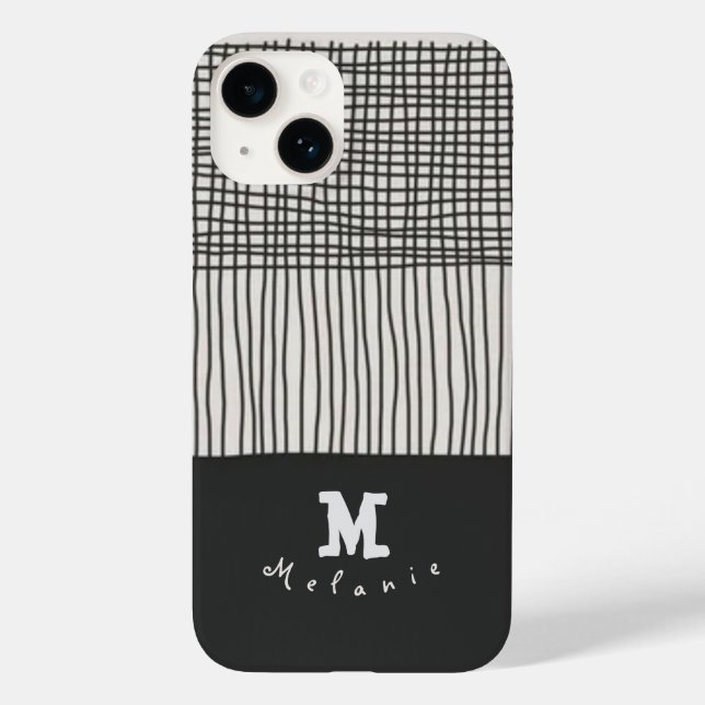 Funda De Case-Mate Para iPhone Abstract modern art minimal Monogram retro (Reverso )