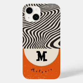 Funda Para iPhone 14 De Case-Mate Abstract orange grounge minimal Monogram Modern