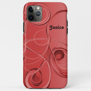 Funda Para iPhone 11 Pro Max Abstract Swirls en rojo