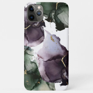 Funda Para iPhone 11 Pro Max Abstract Watercolor Deep Forest Plum