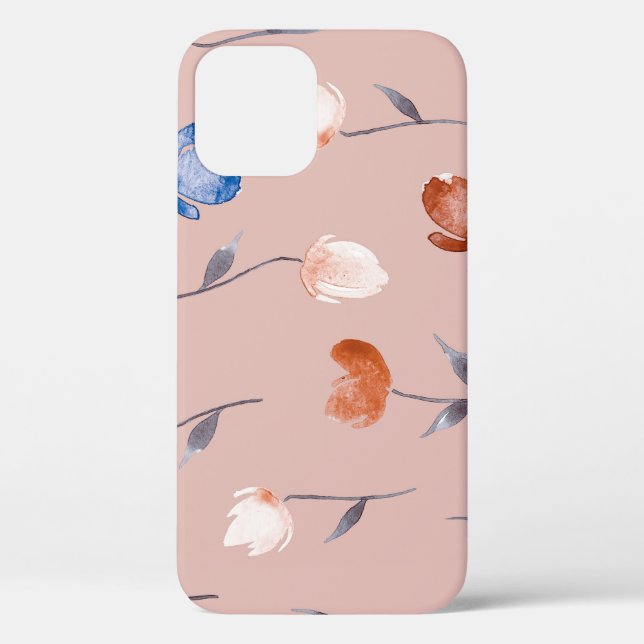 Funda De Case-Mate Para iPhone Abstracto Acuarela Floral: Pastel Seamless. (Reverso )