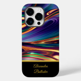 Funda Para iPhone 14 Pro De Case-Mate Abstracto azul morado oro verde esmeralda amarillo