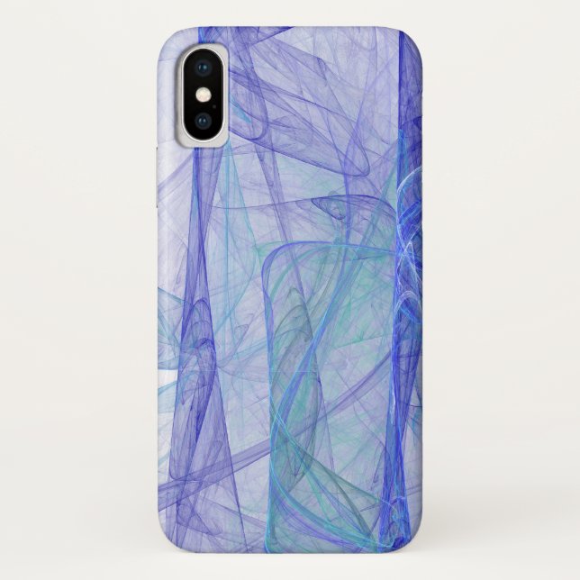 Funda De Case-Mate Para iPhone abstracto azul y púrpura (Reverso)