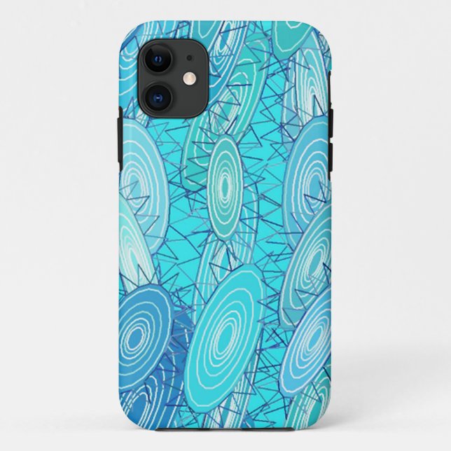 Funda De Case-Mate Para iPhone abstracto de "Blues de vinilo" - turquesa, azul, b (Reverso)