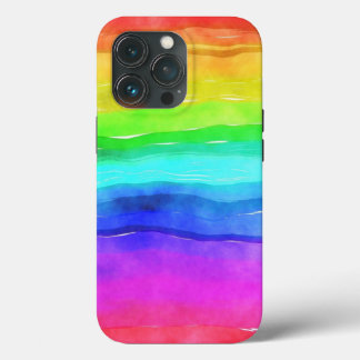 Funda Para iPhone 13 Pro Abstracto de color de agua rayas pintadas arcoiris