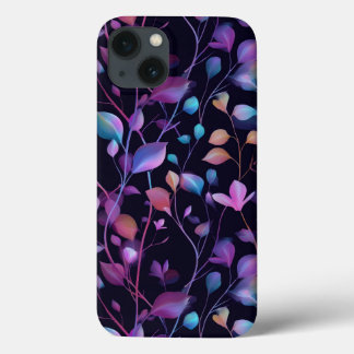 Funda Para iPhone 13 Abstracto de hojas coloridas y patrones florales