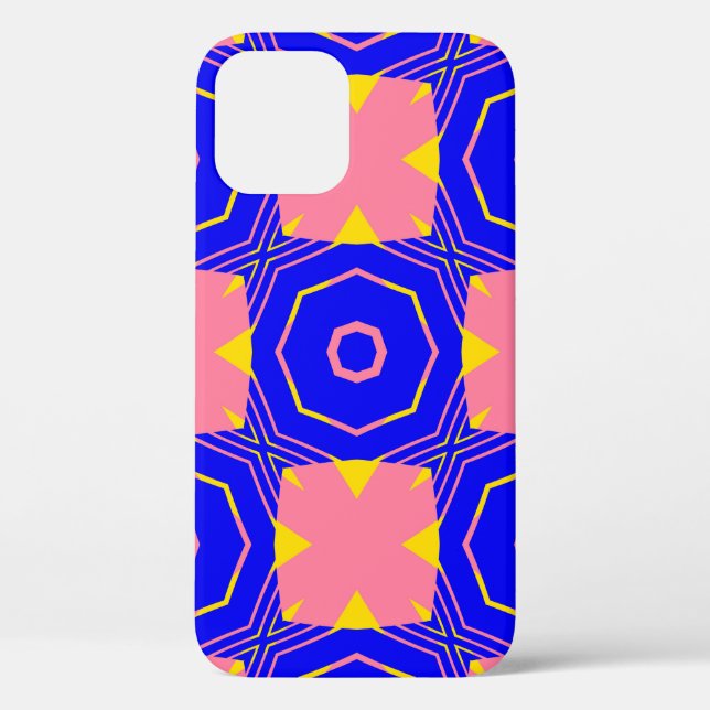 Funda De Case-Mate Para iPhone abstracto de patronato floral geométrico abstracto (Reverso )