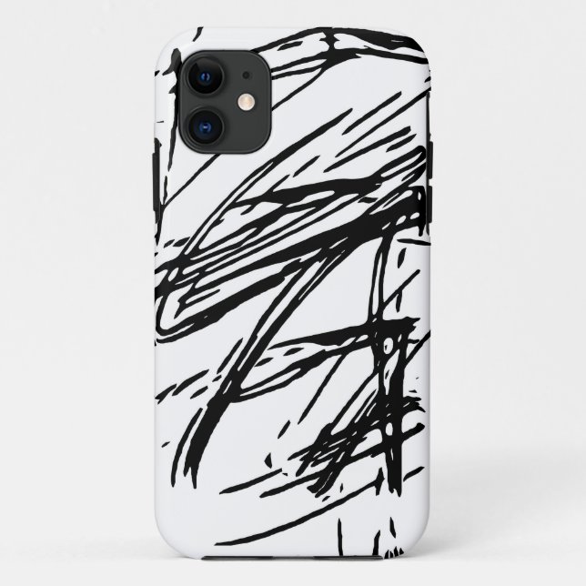 Funda De Case-Mate Para iPhone abstracto en blanco y negro (Reverso)