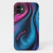 Abstracto Moderno Personalizado-Azul y Fuchsia-
