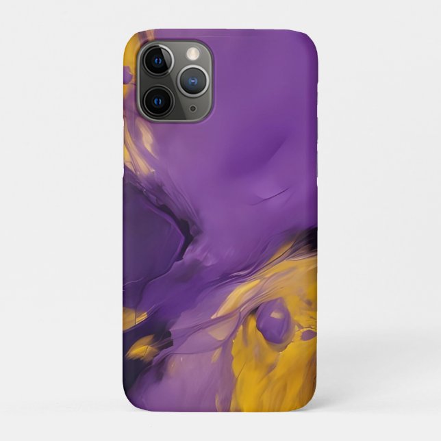 Funda De Case-Mate Para iPhone Abstracto Morado y Dorado (Reverso)