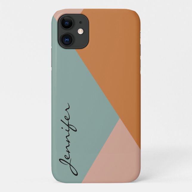 Funda De Case-Mate Para iPhone Abstracto Retro Moderno (Reverso)