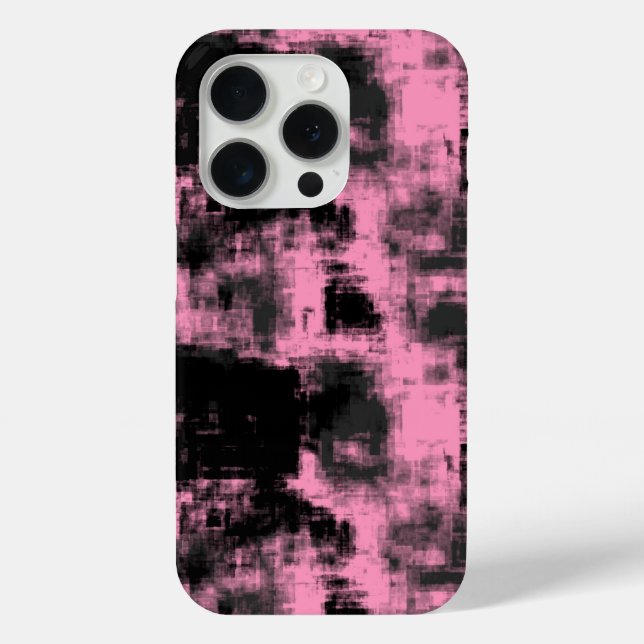 Funda De Case-Mate Para iPhone abstracto rosa y negro (Reverso )