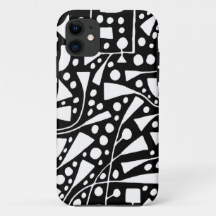 Funda Para iPhone 11 Abstraktes Weiß 120112 auf Schwarzem
