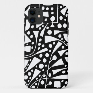 Funda Para iPhone 11 Abstraktes Weiß 120112 auf Schwarzem