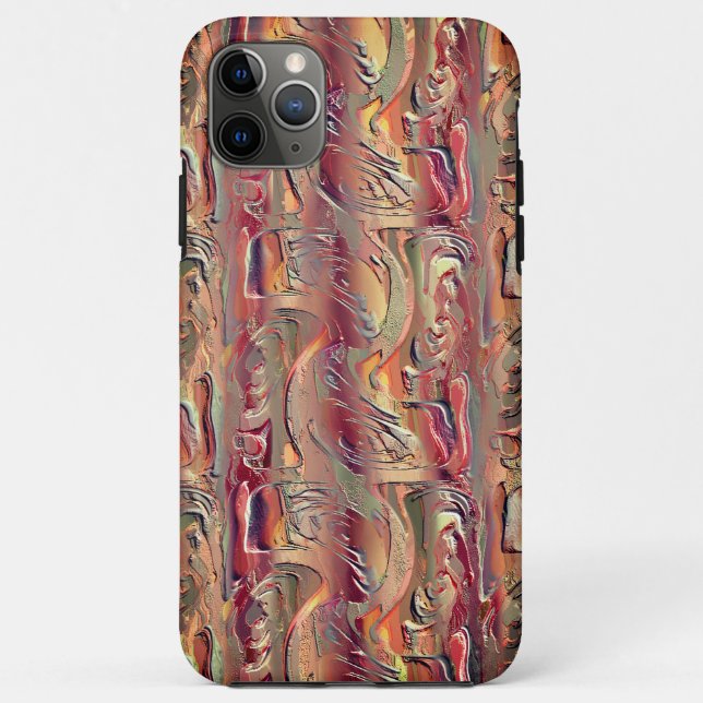 Funda De Case-Mate Para iPhone Abstrato entalhado em salmão e vermelho gradiente (Reverso)