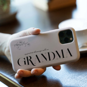 Funda Para iPhone 15 Pro Abuela   Chic Boho Letra & Floral