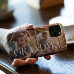 Funda Para iPhone 15 Pro Abuela   Letra Chic Boho y Foto