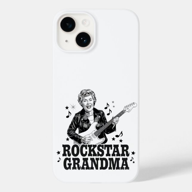 Funda De Case-Mate Para iPhone Abuela Rockstar - Diseño de música divertida y ret (Reverso )