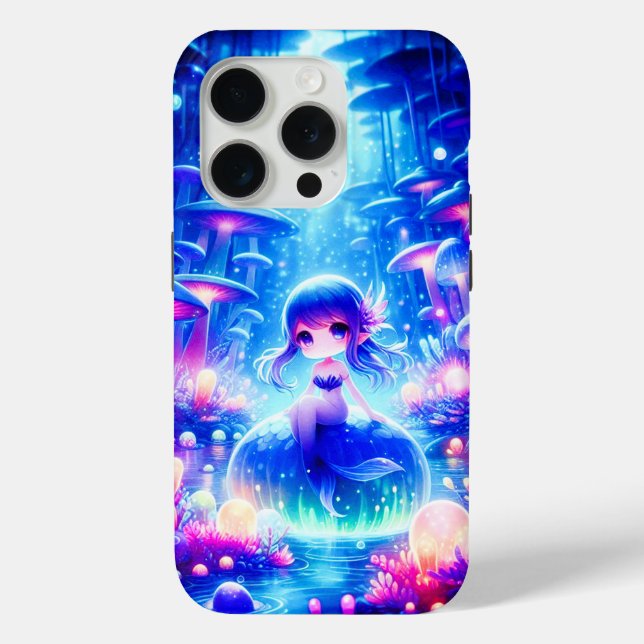 Funda De Case-Mate Para iPhone Abyss-Chibi Mermaid Glow (Reverso )