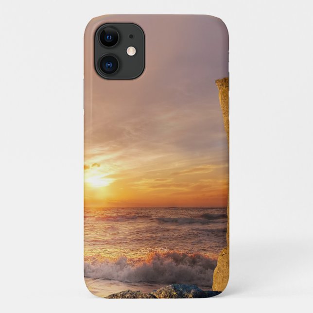 Funda De Case-Mate Para iPhone Acantilado marino Sun Set (Reverso)