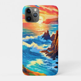 Funda Para iPhone 11 Pro Acantilados al atardecer: La Hora de Oro del Océan