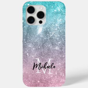 Funda Para iPhone 15 Pro Max Aceite azul Pink (galaxia de mar rosa) abstracto M