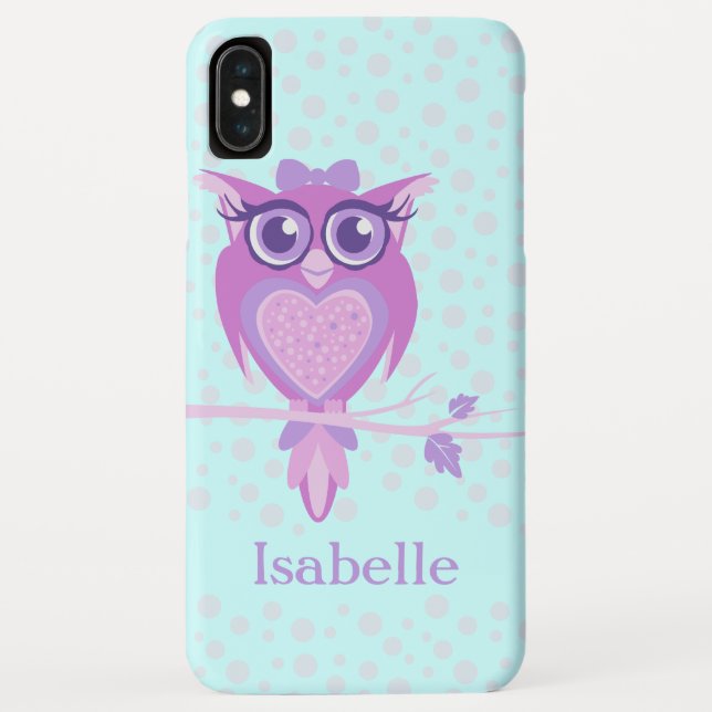 Funda De Case-Mate Para iPhone Aceite morado de búho tierno (Reverso)