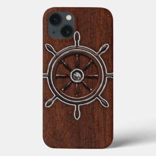 Funda Para iPhone 13 Acero Ancla De Mahogany Náutico Húmedo