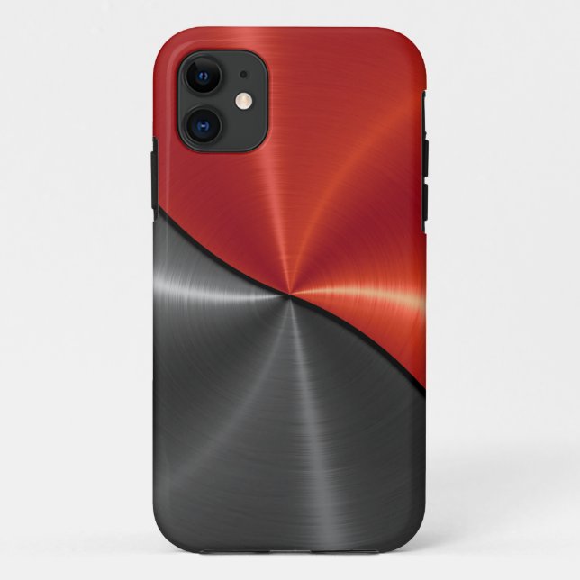 Funda De Case-Mate Para iPhone Acero brillante rojo plateado Metalizado 3 (Reverso)