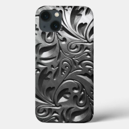 Funda Para iPhone 13 Acero gris abstracto de aspecto metalizado platead