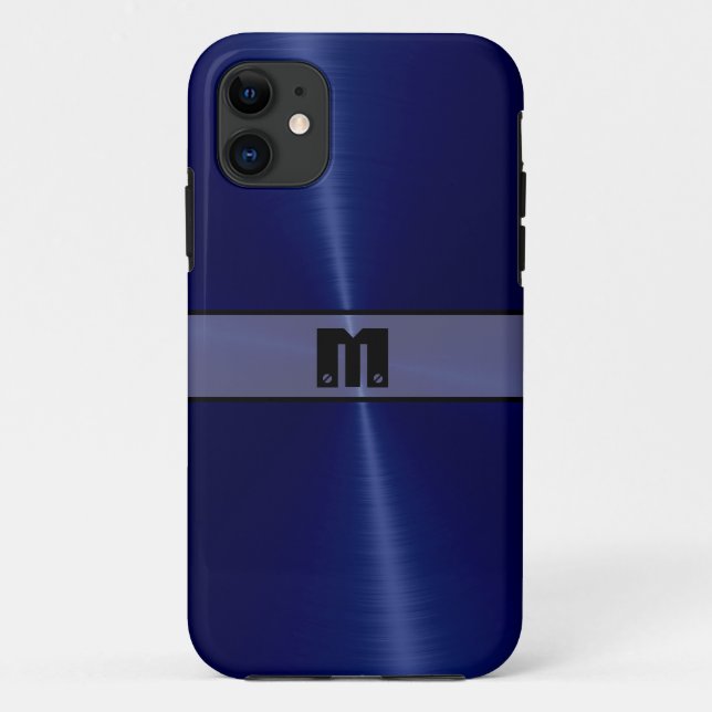 Funda De Case-Mate Para iPhone Acero inoxidable azul brillante Metalizado 8 (Reverso)