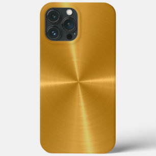 Funda Para iPhone 13 Pro Max Acero inoxidable brillante de oro Metalizado