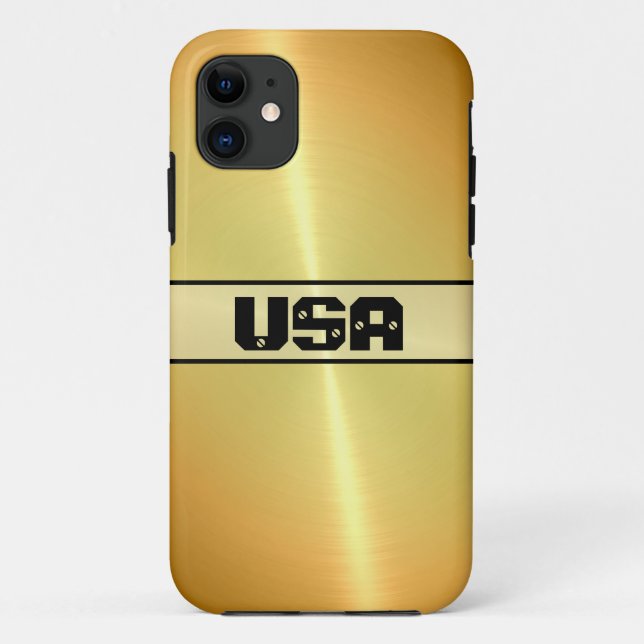 Funda De Case-Mate Para iPhone Acero inoxidable brillante de oro Metalizado (Reverso)