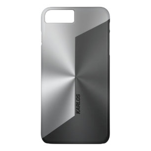 Funda Para iPhone 8 Plus/7 Plus Acero inoxidable de imitación geométrica negro y p