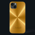 Funda Para iPhone 13 Acero inoxidable de oro Metalizado<br><div class="desc">Metálico de acero inoxidable de oro. Por favor,  retire / cambie "Elizabeth" antes de la compra. El diseño está disponible en otros productos.</div>