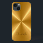 Funda Para iPhone 13 Acero inoxidable de oro Metalizado<br><div class="desc">Metálico de acero inoxidable de oro. Por favor,  retire / cambie "Elizabeth" antes de la compra. El diseño está disponible en otros productos.</div>