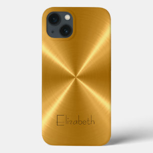 Funda Para iPhone 13 Acero inoxidable de oro Metalizado