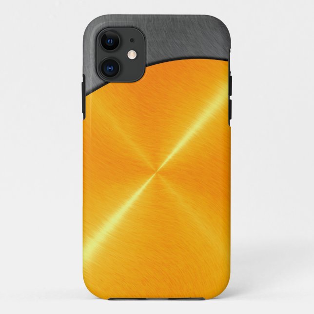 Funda De Case-Mate Para iPhone Acero inoxidable dorado y negro Metalizado 2 (Reverso)