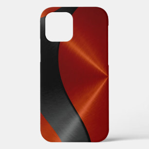 Funda Para iPhone 12 Pro Acero inoxidable metálico naranja y negro