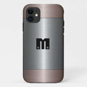 Funda Para iPhone 11 Acero inoxidable plateado y bronce Metalizado