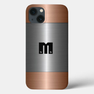 Funda Para iPhone 13 Acero inoxidable plateado y bronce Metalizado