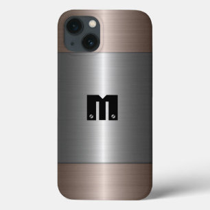 Funda Para iPhone 13 Acero inoxidable plateado y bronce Metalizado