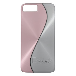 Funda Para iPhone 8 Plus/7 Plus Acero inoxidable plateado y rosa Metalizado